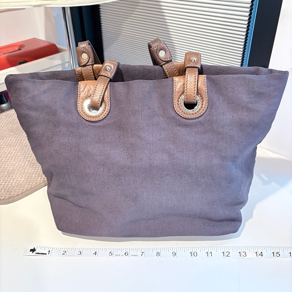 Dooney Bourke Canvas Tote Bag with Leather Accents